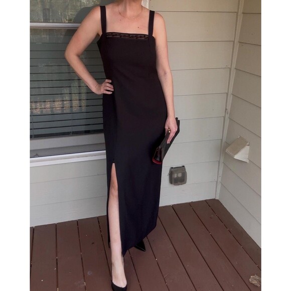 Vintage 1990s Y2K JR Nites Black Beaded Formal Prom Dress, Size 8 - Picture 11 of 16